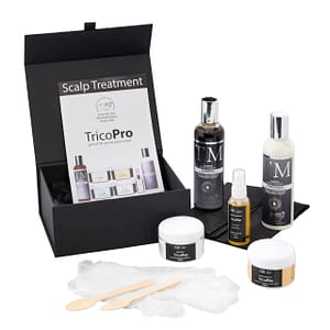 TricoPro Keratolytic Scalp Treatment Pack 1x 50ml Scalp Soothing Lotion 1x 100ml Juniper Keratolytic Scalp cream 1x 100ml Reconditioner 1x 250ml TM Juniper Therapy Shampoo 1x 250 ml TM Juniper Therapy Conditioner 1x Pair of disposable gloves 2x Dispensing spoons 1x Instruction leaflet
